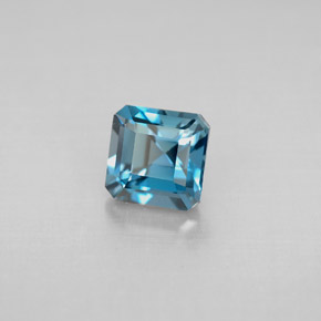 Topaze bleue naturelle taille émeraude, 1,52 ct, VVS-VS