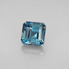 Topaze bleue naturelle taille émeraude, 1,54 ct, VVS-VS