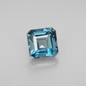 Topaze bleue naturelle taille émeraude, 1,54 ct, VVS-VS