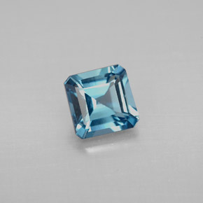 Topaze bleue naturelle taille émeraude, 1,38 ct, VVS-VS