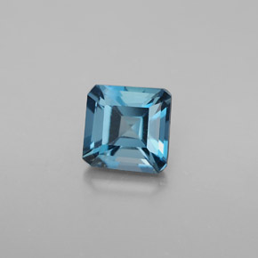Topaze bleue naturelle taille émeraude, 1,50 ct, VVS-VS