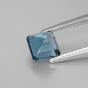 Topaze bleue naturelle taille émeraude, 1,50 ct, VVS-VS