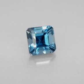 Topaze bleue naturelle taille émeraude, 1,57 ct, VVS-VS