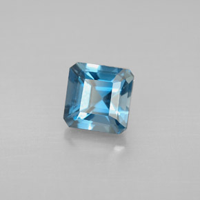 Topaze bleue naturelle taille émeraude, 1,57 ct, VVS-VS