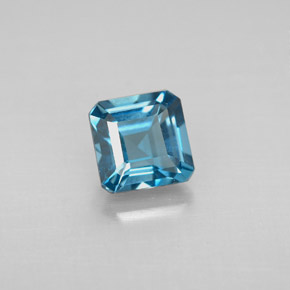 Topaze bleue naturelle taille émeraude, 1,45 ct, VVS-VS