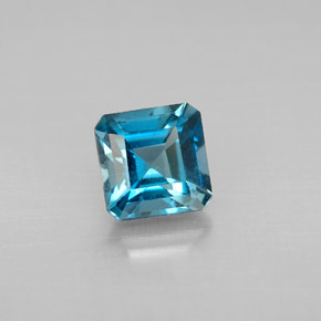 Topaze bleue naturelle taille émeraude, 1,50 ct, VVS-VS