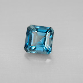 Topaze bleue naturelle taille émeraude, 1,50 ct, VVS-VS