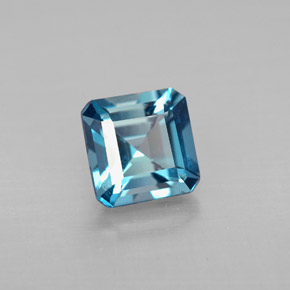 Topaze bleue naturelle taille émeraude, 1,51 ct, VVS-VS