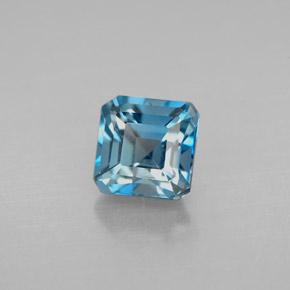 Topaze bleue naturelle taille émeraude, 1,77 ct, VVS-VS
