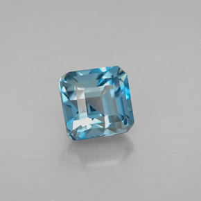 Topaze bleue naturelle taille émeraude, 1,77 ct, VVS-VS