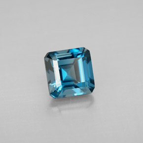 Topaze bleue naturelle taille émeraude, 1,51 ct, VVS-VS