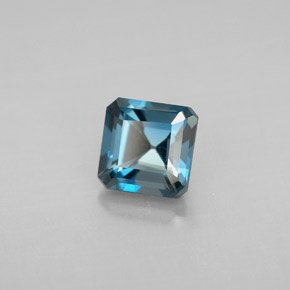 Topaze bleue naturelle taille émeraude, 1,46 ct, VVS-VS