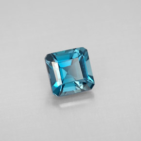 Topaze bleue naturelle taille émeraude, 1,46 ct, VVS-VS