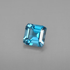 Topaze bleue naturelle taille émeraude, 1,34 ct, VVS-VS