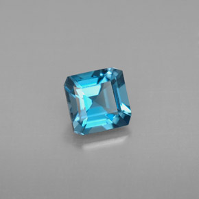Topaze bleue naturelle taille émeraude, 1,34 ct, VVS-VS