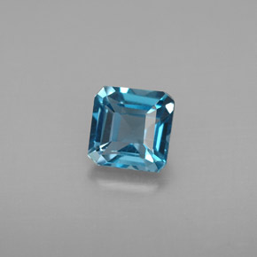 Topaze bleue naturelle taille émeraude, 1,42 ct, VVS-VS