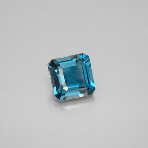 Topaze bleue naturelle taille émeraude, 1,30 ct, VVS-VS