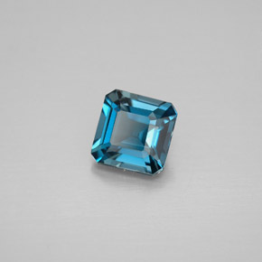 Topaze bleue naturelle taille émeraude, 1,30 ct, VVS-VS
