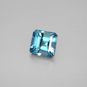 Topaze bleue naturelle taille émeraude, 1,38 ct, VVS-VS