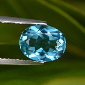Topaze bleue naturelle coupe ovale, 2,24 ct, VVS