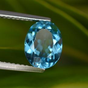 Topaze bleue naturelle coupe ovale, 2,24 ct, VVS