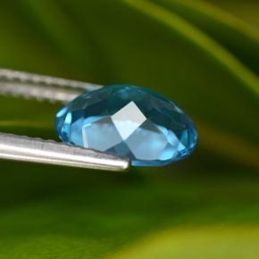 Topaze bleue naturelle coupe ovale, 2,24 ct, VVS