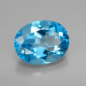 Topaze bleue naturelle coupe ovale, 2,21 ct, VVS-VS