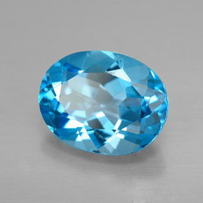 Topaze bleue naturelle coupe ovale, 2,21 ct, VVS-VS