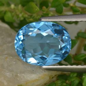 Topaze bleue naturelle coupe ovale, 2,34 ct, VVS