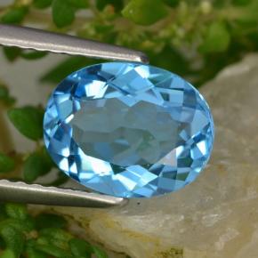 Topaze bleue naturelle coupe ovale, 2,34 ct, VVS