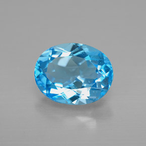 Topaze bleue naturelle coupe ovale, 2,36 ct, VS