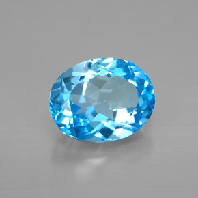 Topaze bleue naturelle coupe ovale, 2,36 ct, VS