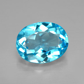 Topaze bleue naturelle coupe ovale, 2,29 ct, VVS-VS