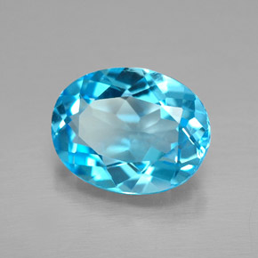 Topaze bleue naturelle coupe ovale, 2,29 ct, VVS-VS