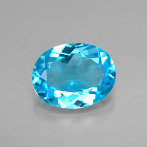 Topaze bleue naturelle coupe ovale, 2,13 ct, VVS