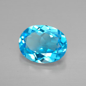 Topaze bleue naturelle coupe ovale, 2,13 ct, VVS
