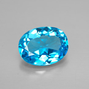 Topaze bleue naturelle coupe ovale, 2,09 ct, VVS-VS
