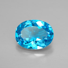 Topaze bleue naturelle coupe ovale, 2,09 ct, VVS-VS