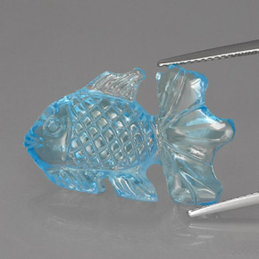 Topaze bleue naturelle transparent, 17,84 ct, transparent / translucide