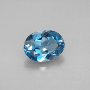 Topaze bleue naturelle coupe ovale, 2,07 ct, VVS
