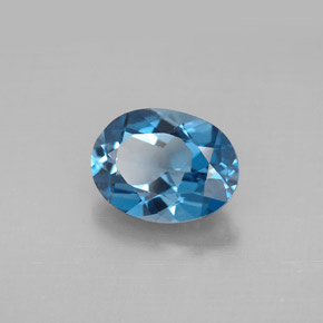 Topaze bleue naturelle coupe ovale, 2,07 ct, VVS