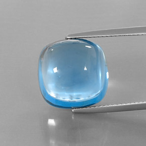 Topaze bleue naturelle coupe coussin, 23,43 ct, transparent