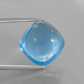 Topaze bleue naturelle coupe coussin, 23,43 ct, transparent