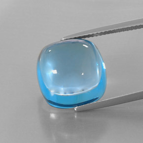 Topaze bleue naturelle coupe coussin, 23,43 ct, transparent