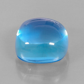 Topaze bleue naturelle coupe coussin, 18,22 ct, transparent