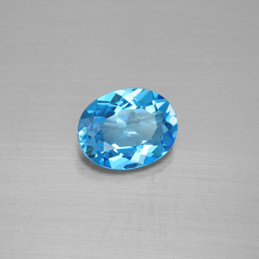 Topaze bleue naturelle coupe ovale, 2,08 ct, VVS-VS