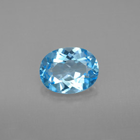 Topaze bleu suisse naturelle coupe ovale, 2,05 ct, VVS
