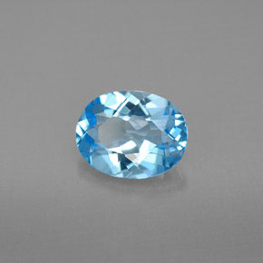 Topaze bleu suisse naturelle coupe ovale, 2,05 ct, VVS