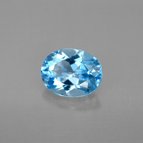 Topaze bleue naturelle coupe ovale, 2,38 ct, VVS