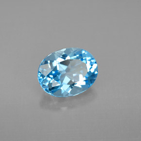 Topaze bleue naturelle coupe ovale, 2,38 ct, VVS